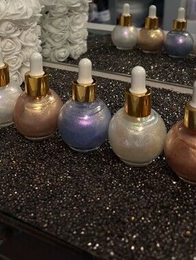 Shimmery Iridescent Dropper Bottles - Pearl, Blue, Rose Gold